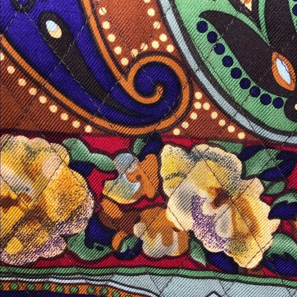 Carlisle Women's Floral Paisley Quilted Silk/Wool Blended Jacket Size 12